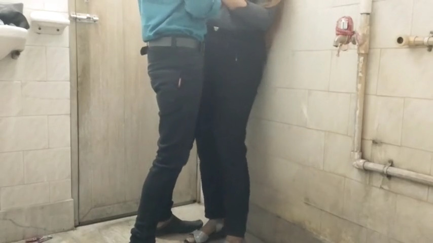 Sexy Staff And Boss Make Fun In Office Bathroom (4)