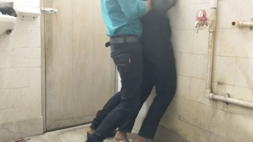 Sexy Staff And Boss Make Fun In Office Bathroom (6)