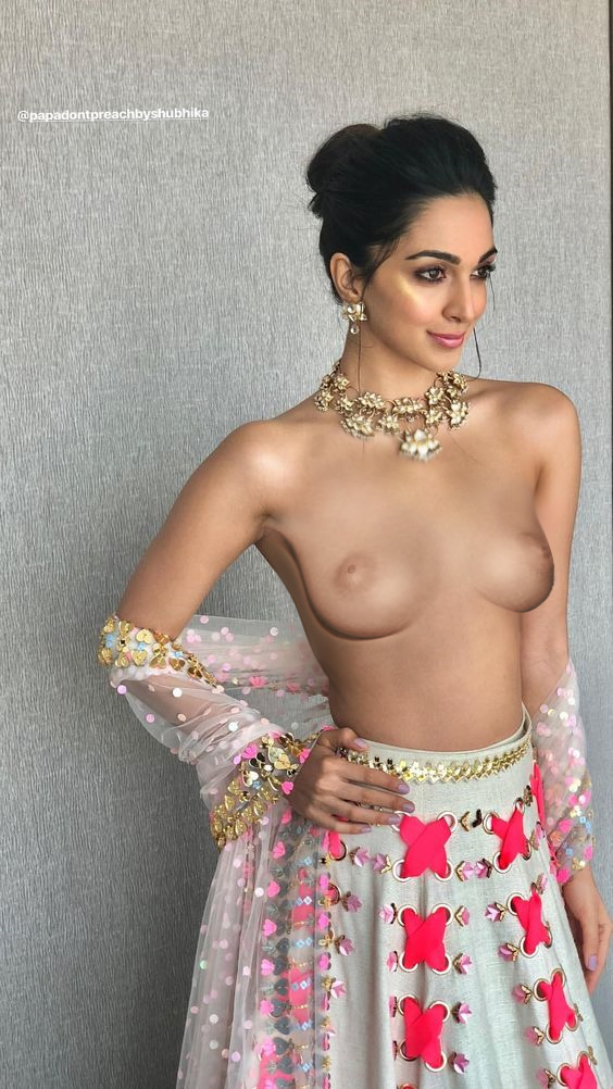 Kiara Advani Boobs and Nipples Pressed Very Hard Fake